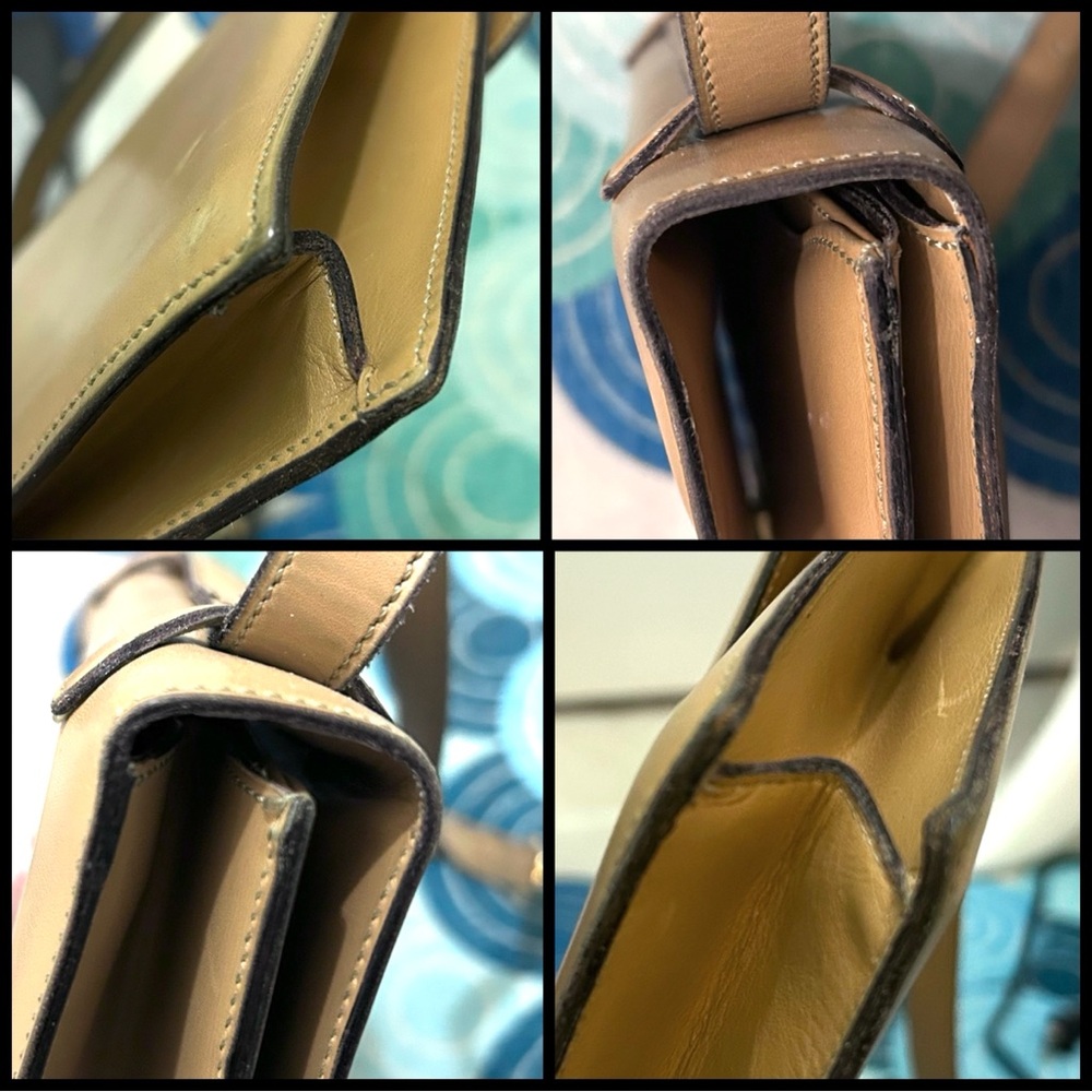 CELINE Authentic Vintage Tan Envelope Flap Shoulder Crossbody Bag with COA - Picture 16 of 17